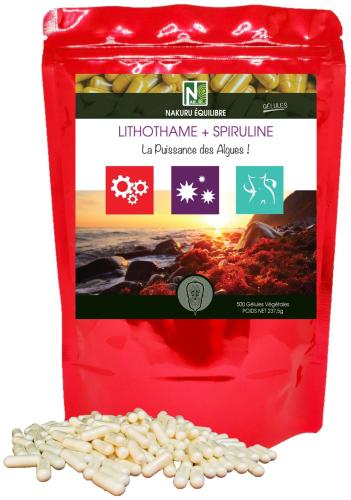 Lithothame + Spiruline - 500 Gélules Végétales - La Puissance des Algues !