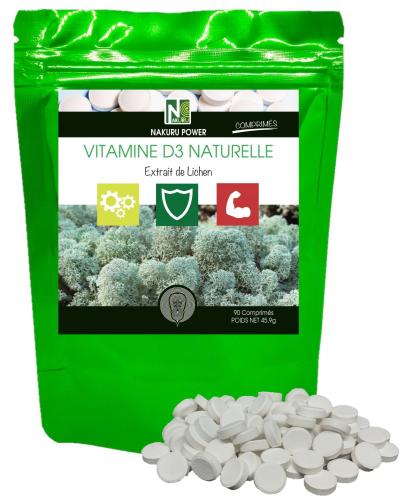 Vitamine D3 Naturelle 2000 UI  - 90 Comprimés - Extrait de Lichen !